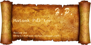 Hatsek Péter névjegykártya