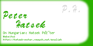 peter hatsek business card